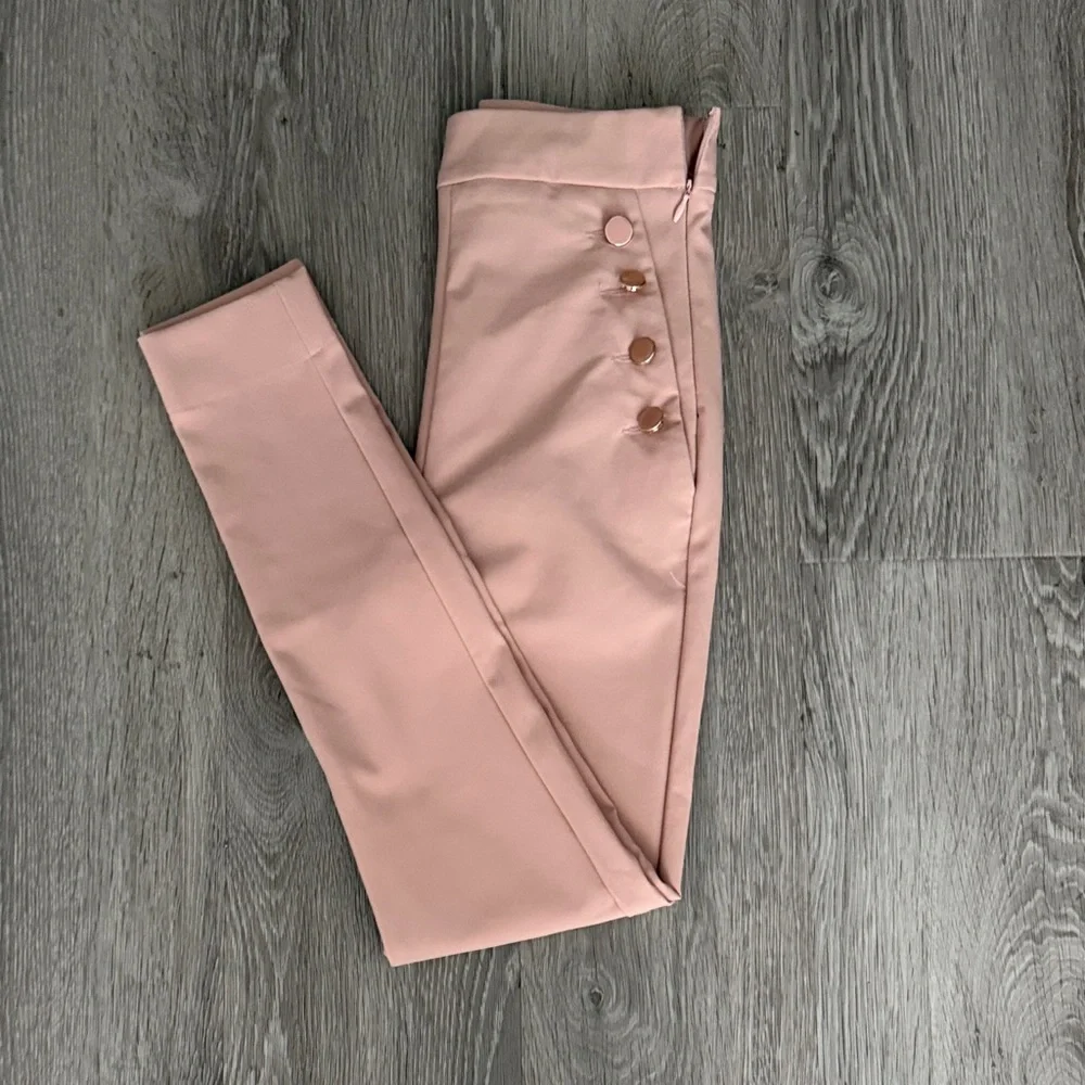 Stylish Pink High-Waisted Pants - Picture 4 of 5
